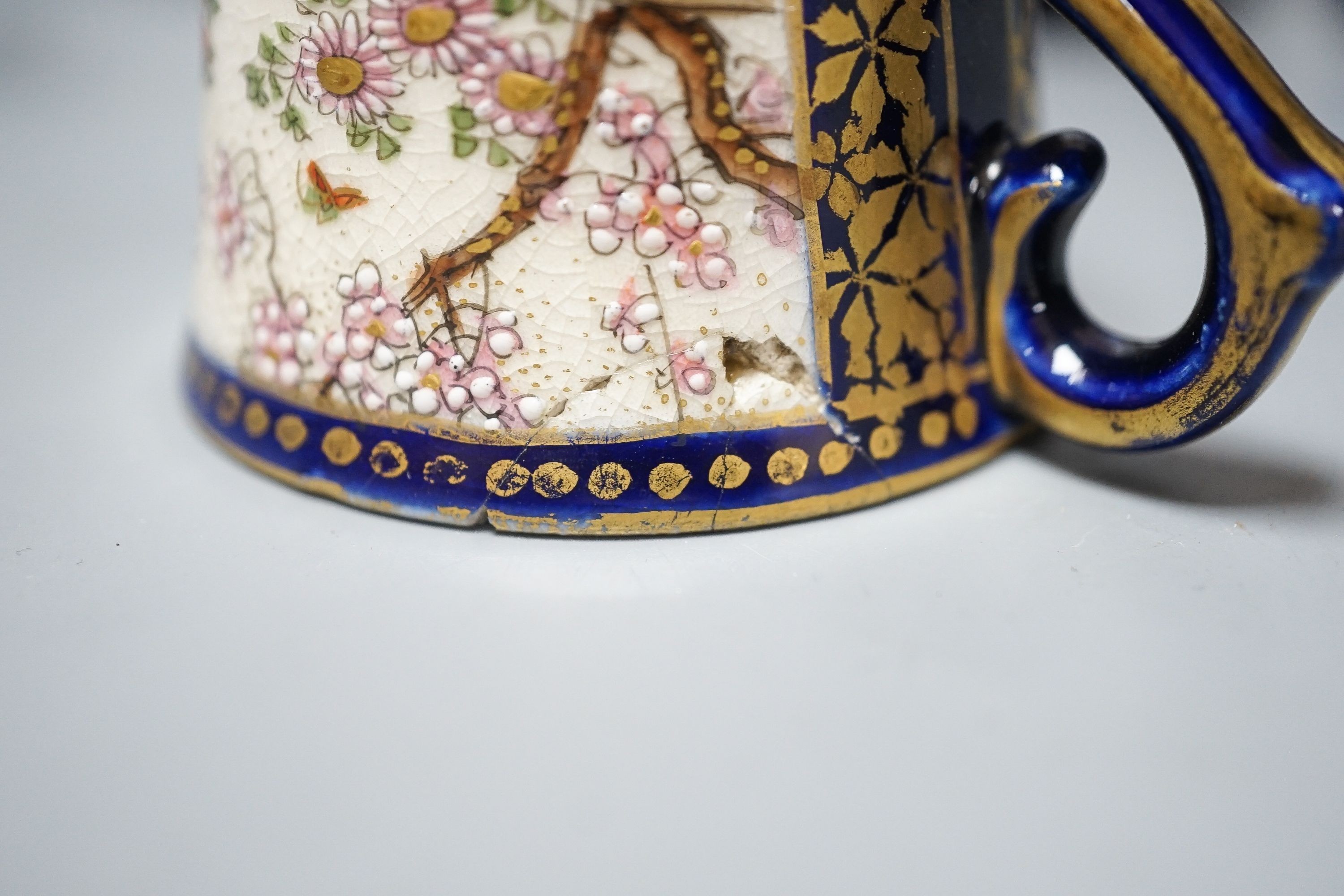 A group of Japanese ceramics and cloisonne enamel wares 19cm